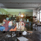Illustration for article titled Composite photos show a Detroit school before and after it was abandoned